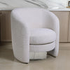 32 Inch Armchair Barrel Back Double Seat Cushion Ivory Boucle Upholstery By Casagear Home BM308688