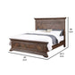 Marv King Size Bed Parquet Pattern Traditional Style Brushed Brown Wood By Casagear Home BM308771