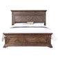 Marv Queen Size Bed Parquet Pattern Traditional Style Brushed Brown Wood By Casagear Home BM308772