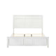 Aver King Size Bed, Transitional Carved Panel Design, White Wood Finish By Casagear Home