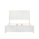 Aver King Size Bed Transitional Carved Panel Design White Wood Finish By Casagear Home BM308777