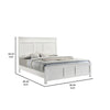 Aver King Size Bed, Transitional Carved Panel Design, White Wood Finish By Casagear Home