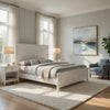 Aver King Size Bed, Transitional Carved Panel Design, White Wood Finish By Casagear Home