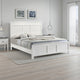 Aver Queen Size Bed, Transitional Carved Panel Design, White Wood Finish By Casagear Home