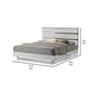 Peis King Size Bed LED Crystal Accents Modern Design Glossy White By Casagear Home BM308781