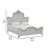 Hailey King Size Bed Traditional Carved Ornate Details Mist Gray Wood By Casagear Home BM308785