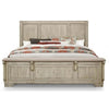 Ashen King Size Bed Transitional Panel Design Wire Brushed Rustic White By Casagear Home BM308793