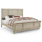 Ashen King Size Bed, Transitional Panel Design, Wire Brushed Rustic White By Casagear Home