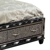 Bet King Bed Storage Drawers Silver Faux Leather Upholstery LED Black By Casagear Home BM308798