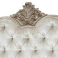 Moen Queen Size Bed Tufted Polyester Upholstery Carved Wood Champagne By Casagear Home BM308804