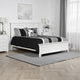 Umi Queen Size Bed, Classic Panel Design with Molded Details, White Wood By Casagear Home