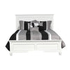 Umi Full Size Bed Classic Panel Design with Molded Details White Wood By Casagear Home BM308827