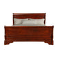 Verl King Size Bed Classic Sleigh Panel Design Rich Brown Poplar Wood By Casagear Home BM308829