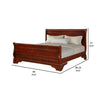 Verl Queen Size Bed Classic Sleigh Panel Design Rich Brown Poplar Wood By Casagear Home BM308830