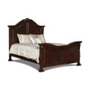 Eiel King Size Bed, Curved Headboard, Carved Crown Top Design, Brown Wood By Casagear Home