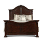 Eiel Queen Size Bed Curved Headboard Carved Crown Top Design Brown Wood By Casagear Home BM308834