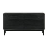 Mian 55 Inch Wide Dresser Chest, 6 Drawer, Linear Undercut Handle, Black By Casagear Home