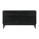 Mian 55 Inch Wide Dresser Chest, 6 Drawer, Linear Undercut Handle, Black By Casagear Home