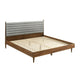 Mian King Platform Bed Frame Channel Tufted Walnut Gray Upholstery By Casagear Home