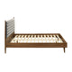Mian King Platform Bed Frame Channel Tufted Walnut Gray Upholstery By Casagear Home