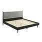 Mian King Platform Bed Frame Channel Tufted Black Gray Upholstery By Casagear Home BM308842