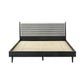 Mian King Platform Bed Frame Channel Tufted Black Gray Upholstery By Casagear Home BM308842