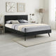 Saly Queen Platform Bed Frame, Tapered Legs, Diagonal Grain Finish, Black By Casagear Home