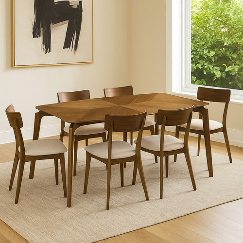 Kalie 63 Inch Dining Table, Tapered Legs, Wood Grain Finish, Walnut Brown By Casagear Home