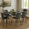Kalie 63 Inch Dining Table, Tapered Legs, Wood Grain Finish, Charcoal Gray By Casagear Home