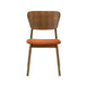 Kalie 24 Inch Dining Chair Set of 2 Orange Fabric Seat Walnut Brown By Casagear Home BM308853