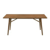 Yumi 71 Inch Dining Table Trestle Base Wood Grain Finish Walnut Brown By Casagear Home BM308855