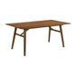 Yumi 71 Inch Dining Table, Trestle Base, Wood Grain Finish, Walnut Brown By Casagear Home