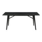 Yumi 71 Inch Dining Table with Trestle Base Wood Grain Finish Black By Casagear Home BM308856