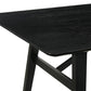 Yumi 71 Inch Dining Table with Trestle Base Wood Grain Finish Black By Casagear Home BM308856