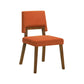 Yumi 23 Inch Dining Chair Set of 2 Orange Fabric Seat Walnut Brown By Casagear Home BM308857