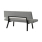 Yumi 63 Inch Dining Bench Seat and Back with Charcoal Gray Fabric Black By Casagear Home BM308864