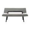 Yumi 63 Inch Dining Bench, Seat and Back with Charcoal Gray Fabric, Black By Casagear Home