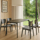 Kalie 5 Piece Dining Table Set with 4 Chairs, Gray Fabric Upholstery By Casagear Home