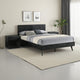 Mian Bedroom 3 pcs Set, Queen Platform Bed and Nightstand, Sleek Black By Casagear Home