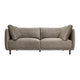 Ayi 79 Inch Sofa, 2 Throw Pillows, Cushioned, Fossil Gray Velvet Upholstery By Casagear Home