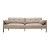 Qub 84 Inch Sofa, Button Tufted, 2 Soft Throw Pillows, Beige Upholstery By Casagear Home