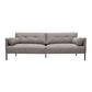 Qub 84 Inch Sofa, Button Tufted, 2 Soft Throw Pillows, Gray Upholstery By Casagear Home