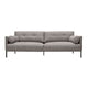 Qub 84 Inch Sofa, Button Tufted, 2 Soft Throw Pillows, Gray Upholstery By Casagear Home
