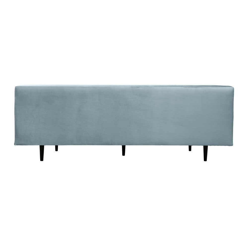 Lup 80 Inch Sofa Soft Cushions Button Tufted Sky Blue Polyester Velvet By Casagear Home BM308905