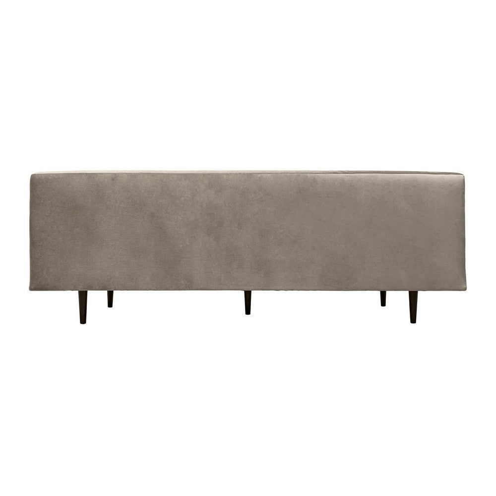 Lup 80 Inch Sofa Soft Cushions Button Tufted Fossil Gray Polyester Velvet By Casagear Home BM308906