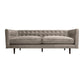 Lup 80 Inch Sofa, Soft Cushions, Button Tufted Fossil Gray Polyester Velvet By Casagear Home