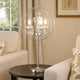 Shine 31 Inch Table Lamp, Chandelier Style, Crystal and Metal, Chrome By Casagear Home