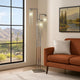 61 Inch Floor Lamp, 3 Crystal Cascade Style Shade, Chrome Finished Metal By Casagear Home