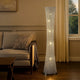 Wren 57 Inch Floor Lamp, Crystal Base with Subtle Curve, Metal, Silver By Casagear Home