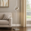 60 Inch Floor Lamp, Metal Drum Shade, Modern Style, Square Base, Nickel By Casagear Home